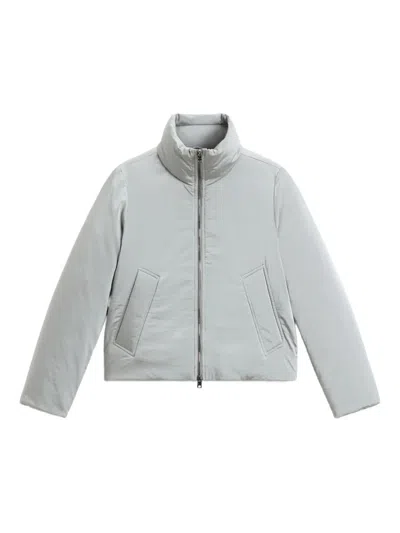 Woolrich Turtleneck Quilted Jacket In Gray