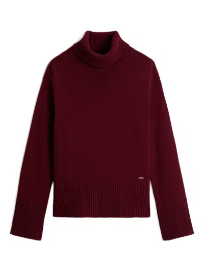 Woolrich Gerippter Rollkragenpullover In Burgundy