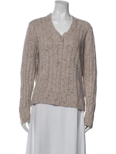 Pre-owned Woolrich Tweed Pattern V-neck Sweater In Purple