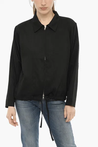 Woolrich Twill Fluid Lightweight Overshirt In Black