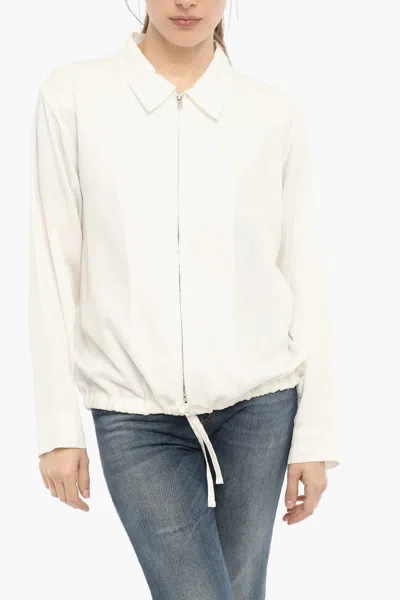 Woolrich Twill Fluid Lightweight Overshirt In White