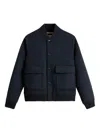 Woolrich Twill-weave Patch-pocket Bomber Jacket In Black