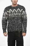 Woolrich Two-tone Wool Blend Crew-neck Sweater In Multi