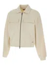 Woolrich Two-way Zip Pocket Sweatshirt In White