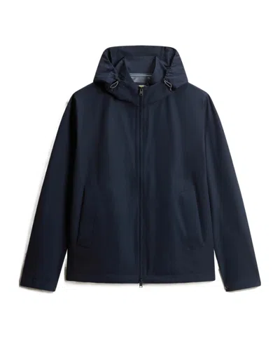 Woolrich Two-layered Pacific Jacket In Blue