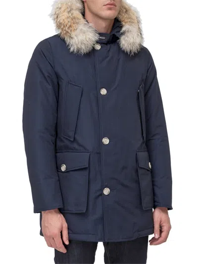 Woolrich Ultimate Arctic Down Jacket With Hood In Bluette