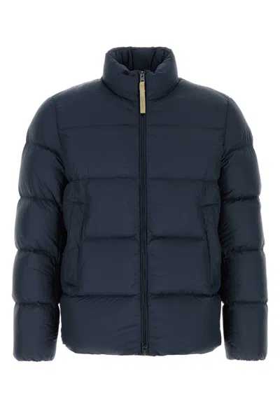 Woolrich Unisex Down Jacket In Polyester With 90/10 Down & Feather Padding In Blue