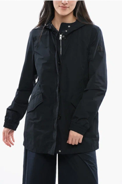 Woolrich Unlined Nylon Windbreaker In Blue