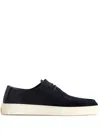 Woolrich Boat Shoes In Suede Leather In Blue