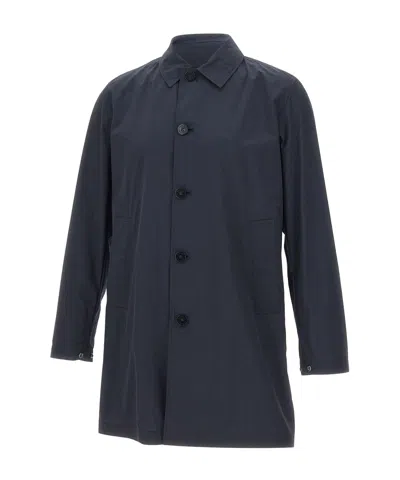 Woolrich Button Front Coat In Blue