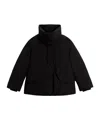 Woolrich Black Coat With High Collar And Boxy Silhouette In Black