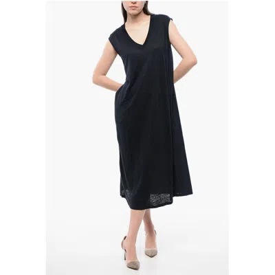 Woolrich V-neck Sleeveless Linen Women's Dress