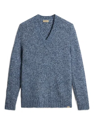 Woolrich V-neck Sweater In Blue