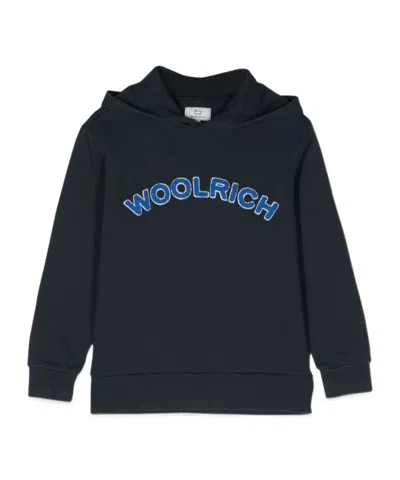 Woolrich Varsity Logo Hoodie In Black