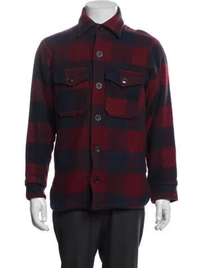 Pre-owned Woolrich Vintage Plaid Print Jacket In Blue/red