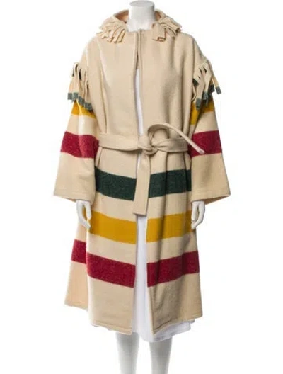 Pre-owned Woolrich Vintage Wool Coat In Neutral