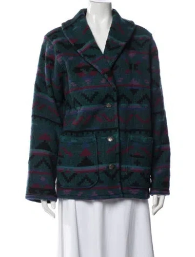 Pre-owned Woolrich Vintage Wool Jacket In Green