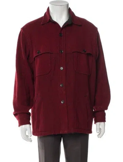 Pre-owned Woolrich Vintage Wool Utility Jacket In Red