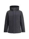 Woolrich Drawstring-hood Down Jacket In Gray
