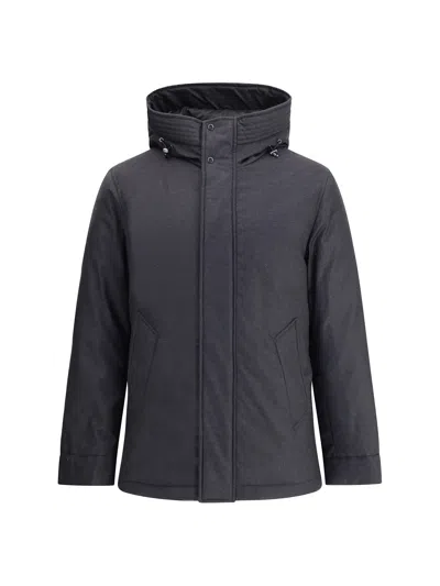 Woolrich Drawstring-hood Down Jacket In Black