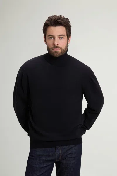 Woolrich Virgin Wool Turtleneck Sweater In Black