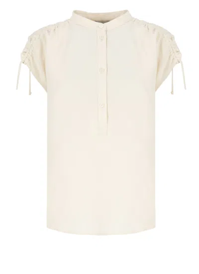 Woolrich Viscose And Linen Shirt In Plaster White