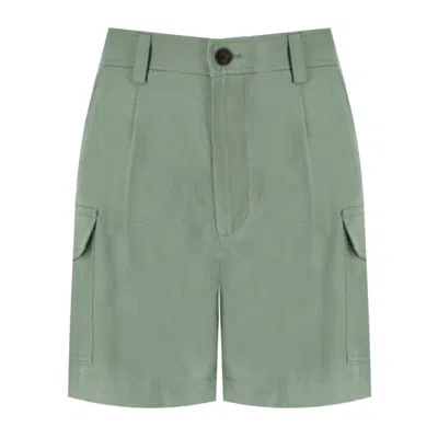 Woolrich Sage Green Viscose Blend Shorts