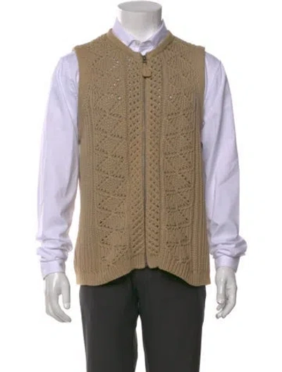 Pre-owned Woolrich V-neck Sleeveless Sweater Vest In Neutral