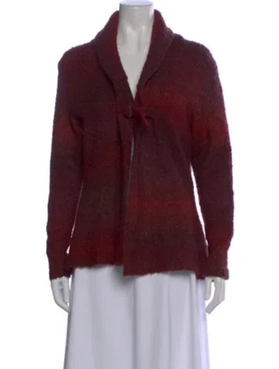 Pre-owned Woolrich V-neck Sweater In Burgundy