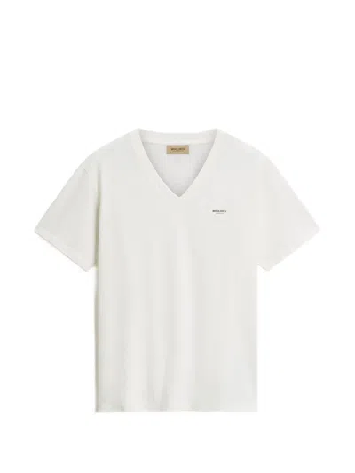 Woolrich V-neck T-shirt In White