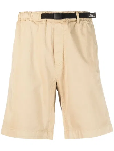 Woolrich Waist-strap Shorts In Neutrals