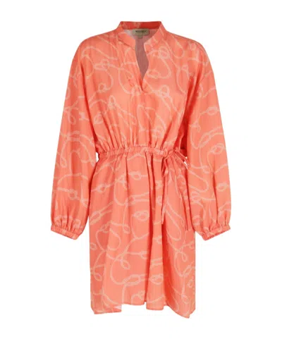 Woolrich Waist Tie Dress In Orange