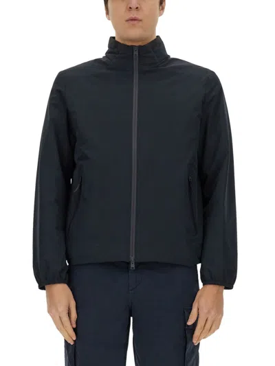 Woolrich Waterproof Bomber Jacket In Black