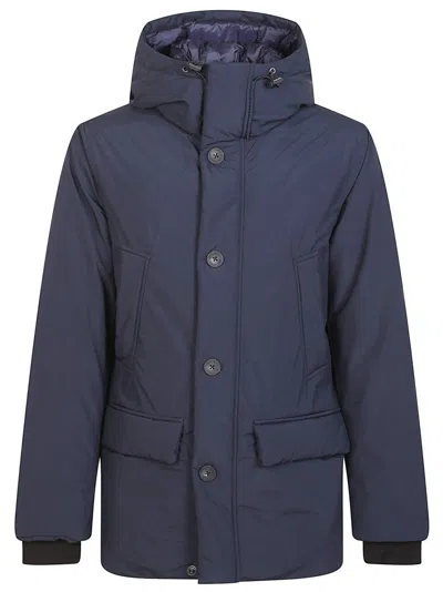 WOOLRICH WATERPROOF NYLON PARKA WITH DUCK DOWN PADDING