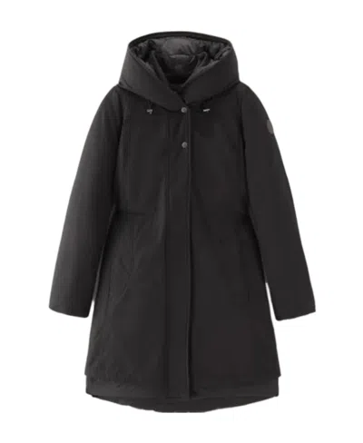 Woolrich Weoka Logo-patch Down-padded Parka In Black