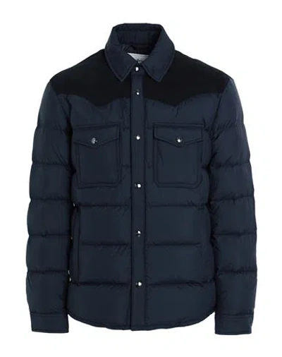 Woolrich Western Down Overshirt In Melton Blue