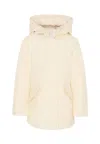 Woolrich White Arctic Parka For Girl With Logo In White