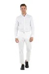 Woolrich White Flat Front Trousers In White