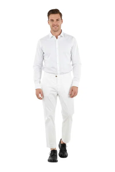 Woolrich White Flat Front Trousers