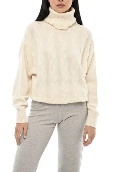Woolrich White Knitted Turtle Neck Sweater