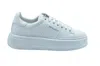 Woolrich White Lace-up Sneakers With Platform Sole In Blue