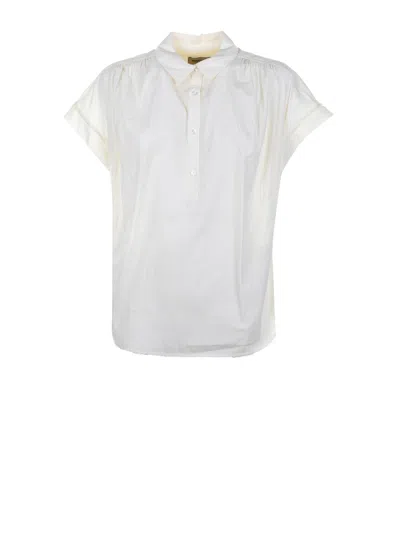 Woolrich White Short Sleeve Cotton Blouse