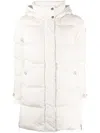 Woolrich Alsea Feather-down Hooded Parka Jacket For Women In Tan In White