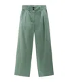 Woolrich Wide-leg Cotton Trousers In Green