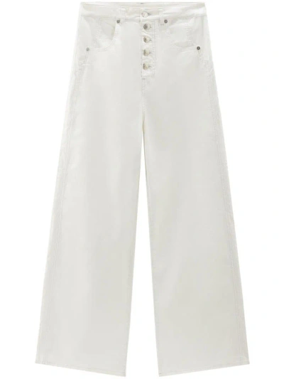 Woolrich Wide Leg Denim Jeans In White
