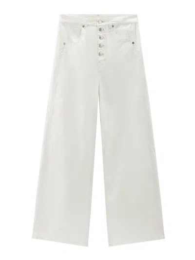 Woolrich Wide Leg Denim Jeans In White