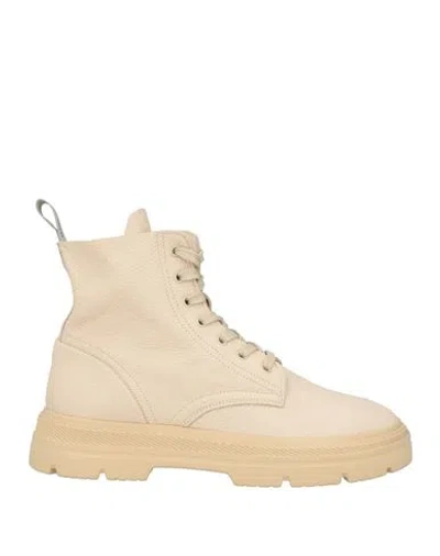 Woolrich Woman Ankle Boots Beige Size 8 Leather In Neutral