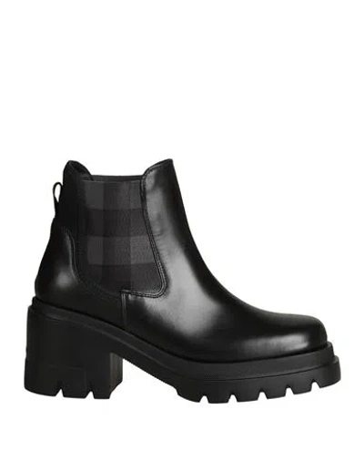 Woolrich Woman Ankle Boots Black Size 6 Calfskin, Polyamide