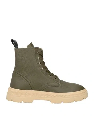 Woolrich Woman Ankle Boots Military Green Size 8 Leather