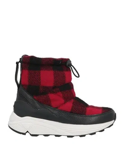 Woolrich Woman Ankle Boots Red Size 9 Leather, Textile Fibers